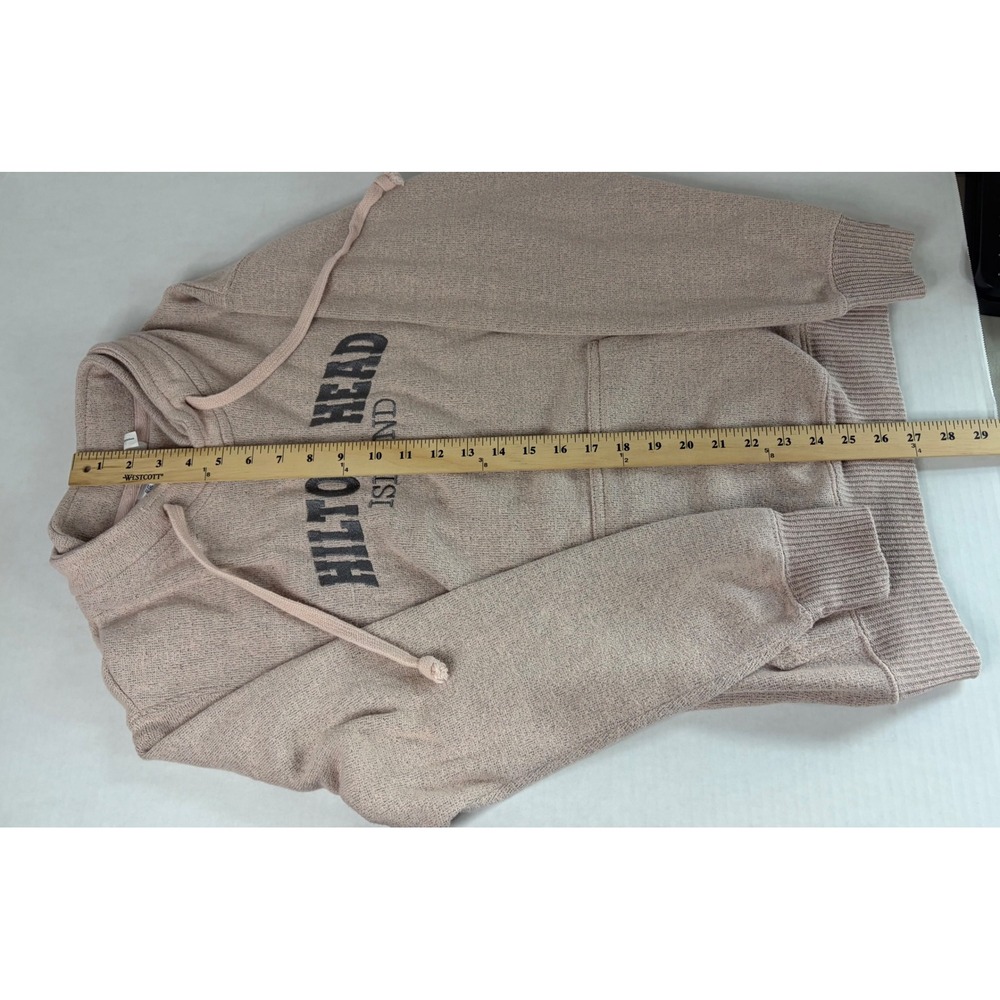 ESY Surf Co Hilton Head Island Hoodie Womens Medium Light Pink Knit Pullover - Picture 8 of 12